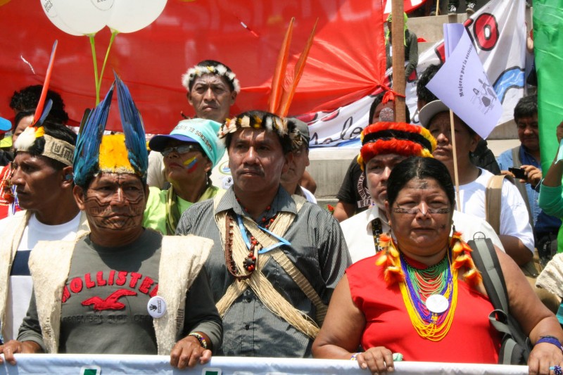 Indigenous communities at the forefront of the climate crisis led the march in Lima. Photo credit: Hoda Baraka 
