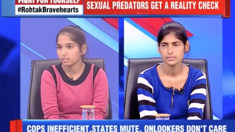 Screenshot from an interview of the two brave  girls in Times Now Channel (Click on the image to watch the  interview)