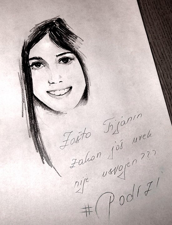 One of the images widely circulated on the Internet in the impromptu social media campaign for Tijana's Law. Drawing by unknown artist. 