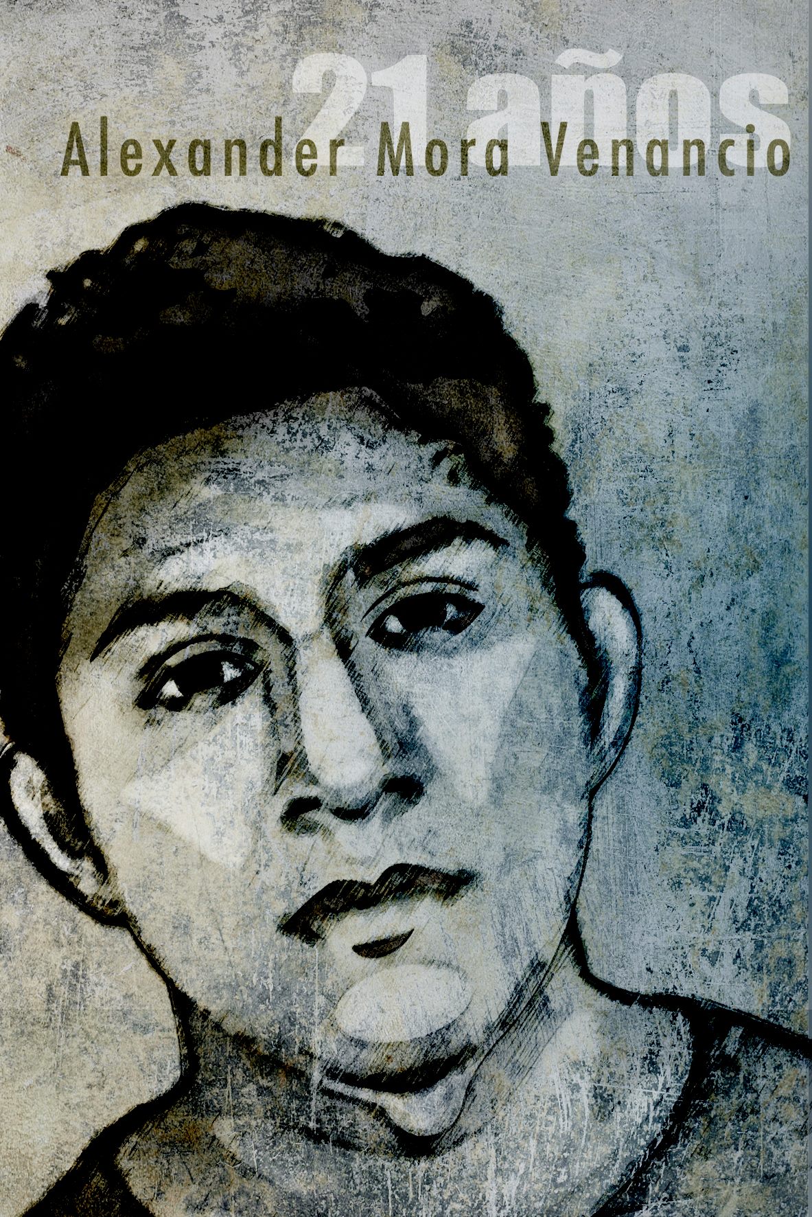Alexander Mora Venancio, portrét namalovala Kathia Recio z hnutí #IlustradoresConAyotzinapa (Ilustrátoři s Ayotzinapou).