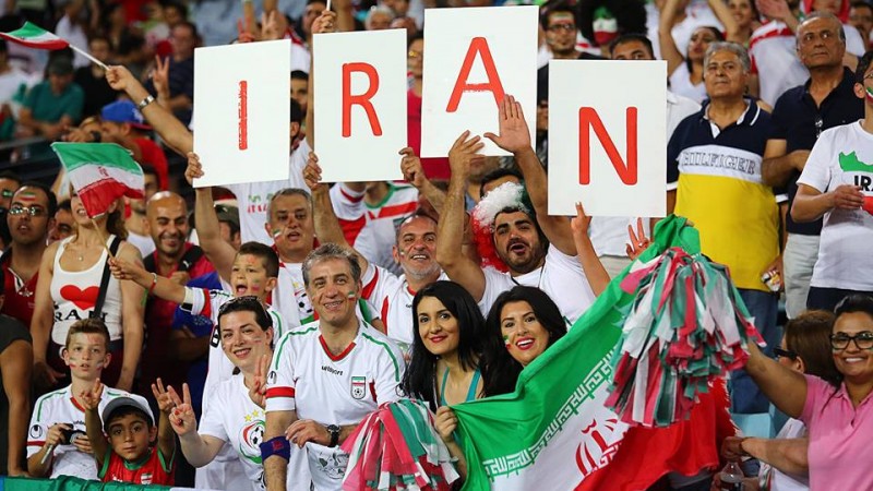 Iranian fans at Stadium Australia in Sydney during the match Iran vs Qatar. Mostafa Azizpour