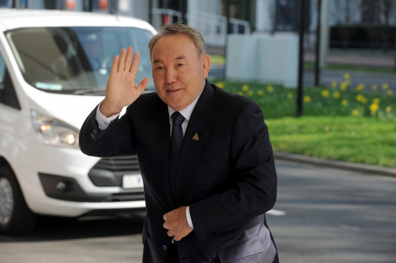 Nazarbayev attends the Nuclear Security Summit in The Hague in 2014. Photo by Richard Wareham. Demotix ID: 4296897.