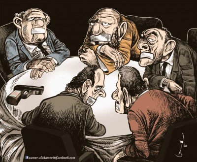 A cartoon by Samer Al Shameri summing up the negotiations in Yemen