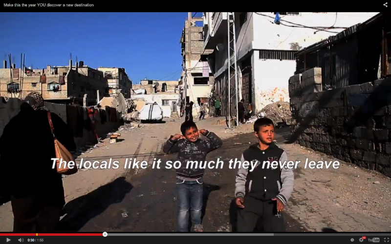 A scene from Banksy's mini-documentary from his visit to Gaza 
