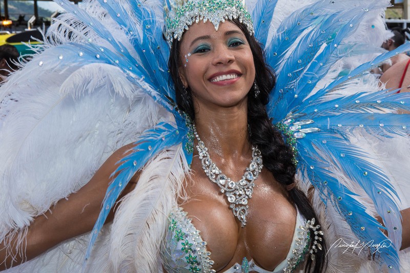 A "pretty mas'" masquerader, Trinidad & Tobago Carnival 2015. Photo by Quinten Questel, used under a CC BY-NC-ND 2.0 license. 