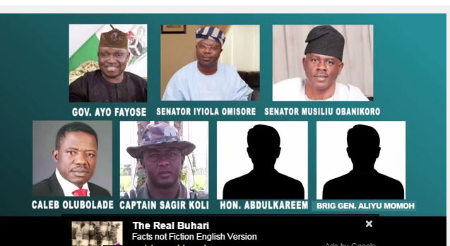 A screenshot of the main players in the #EkitiGate from a YouTube video posted by Sahara Reporters on Feb 6, 2015. 