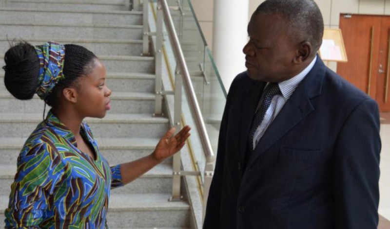 Memory Banda, 18, advocates for victims of child marriage with a member of the Malawian Parliament.  Credit: Let Girls Lead