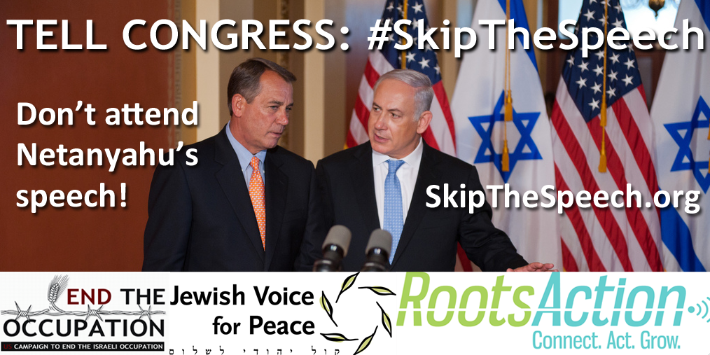 Banner by the #SkipTheSpeech campaign organized by 