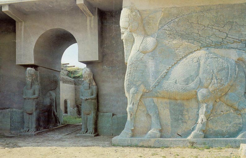 Nimrud Lamassu's at the North West Palace of Ashurnasirpal (Photo from Wikipedia)
