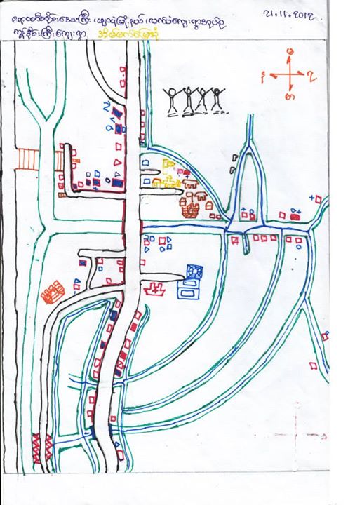 ドリームマップは自分たちの村をどのようにしたいかという、村民の望みをうつした地図。こちらはコンダインジー村のドリームマップ。