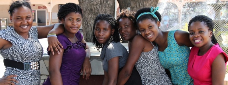 Memory Banda, on the far right, along with a group of young activists organized by Let Girls Lead. Credit: Let Girls Lead