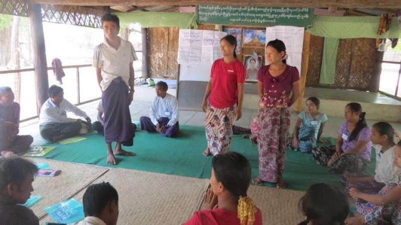 Pakokku village meeting about the 'Village Book". Photo from ActionAid
