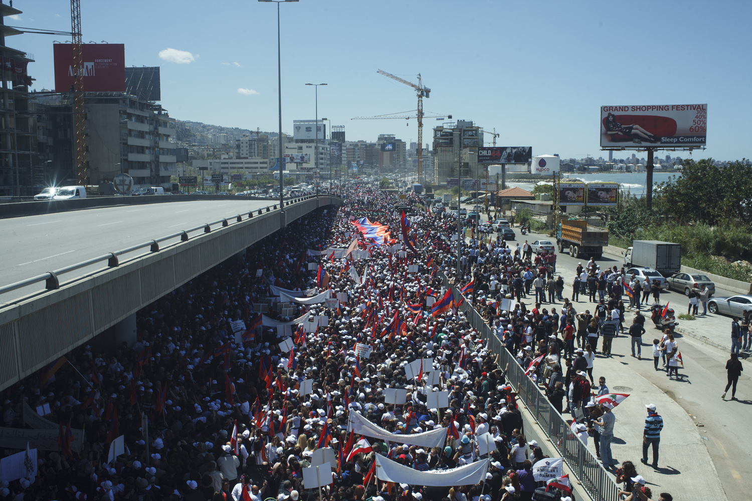 Lebanese Armenians and supporters marched on April 24th. Photo by Paul Gorra.