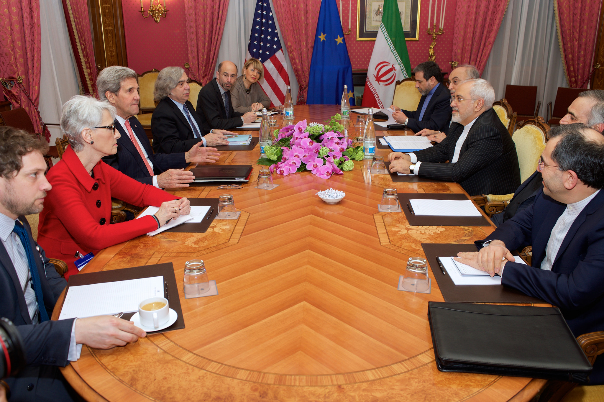 At the negotiating table in Lausanne, Switzerland. Photo from the US State Department