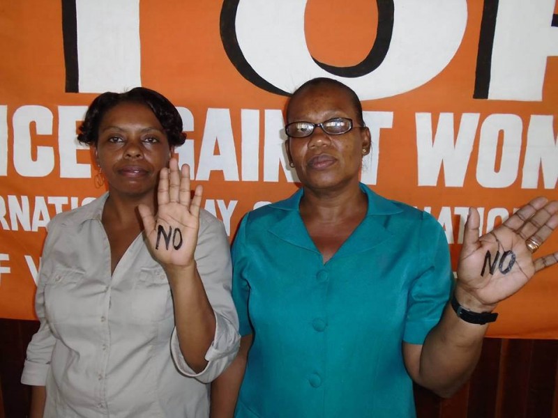 Workers in Guyana say no to violence against women: Clerical and Commercial workers' union mark 2014 UN international day of the elimination of violence against women. Photo by International Transport Workers' Federation, used under a CC BY-NC-SA 2.0 license. 