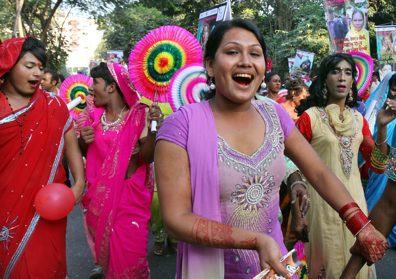 Hijras are celebrating one year of acceptance as a third gender in Bangladesh. Images by SK Hasan Ali. Copyright Demotix (10/11/2014)