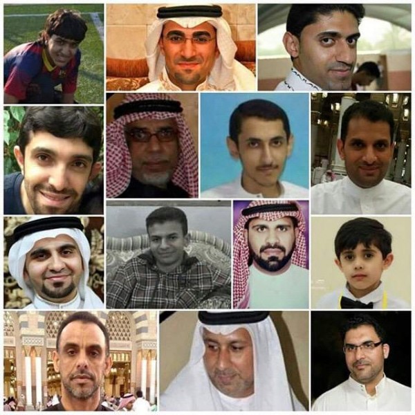 Some of those killed in the ISIS suicide bombing in a mosque in Qatif, Saudi Arabia. The photograph has gone viral on social media 