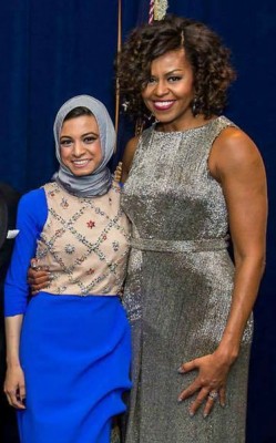 Noor Wazwaz with First Lady of the United States Michelle Obama (via Facebook).