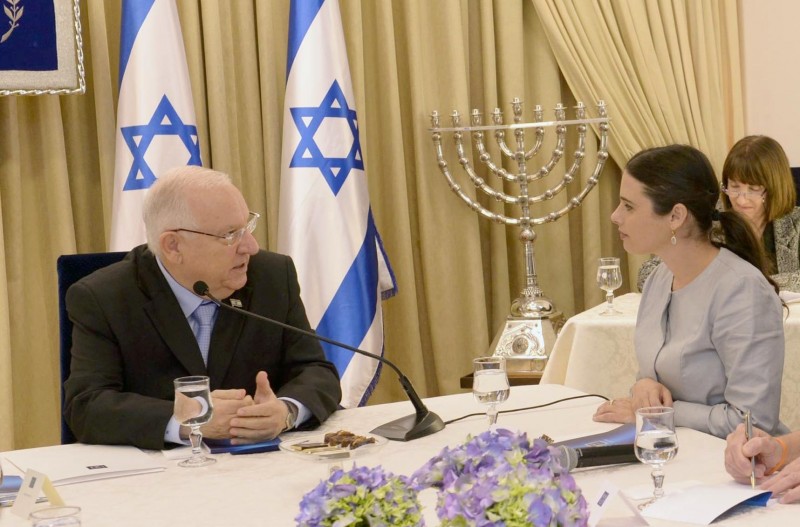 Ayelet Shaked with Reuven Rivlin, President of Israel in consultations after the elections, March 23, 2015. by מארק ניימן Government Press Office of Israel - Mark Nayman. CC BY-SA 3.0