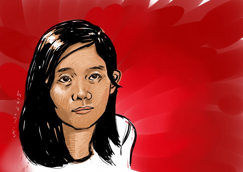 Phyo Phyo Aung, 27-year old student leader arrested last March 10. Portrait by Kenneth Wong, republished with permission. 
