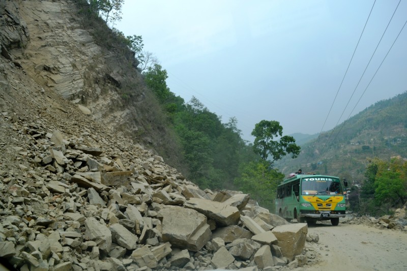 Landslide in Sindhupalchok. 