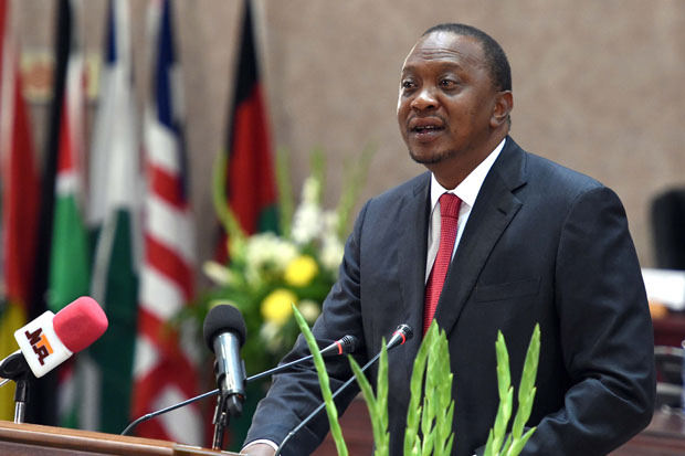 President of Kenya Uhuru Kenyatta  speaking at the Sixth Ordinary Session of the Third Parliament. Photo released under Creative Commons by Flickr user GovernmentZA. 
