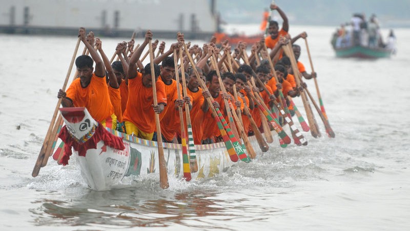 In rainy season rivers are full to the brim. People arranged boat races competition. Images by Indrajeet Ghosh. Copyright Demotix (28/09/2013).