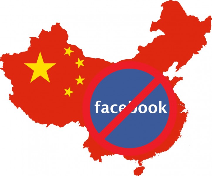 Facebook is banned in China, but Chinese media outlet, the People's Daily have 5.5 million fans there. Remixed image.