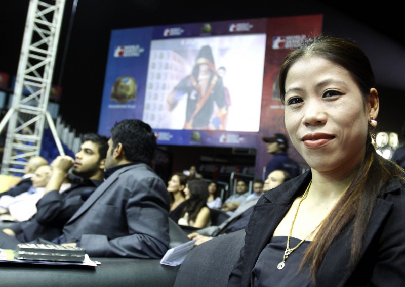 Indian women boxer Mary Kom during the World Series Boxing competition in Mumbai, India on March 2, 2012. Photo from Flickr user WorldSeriesBoxing. CC BY-ND 2.0