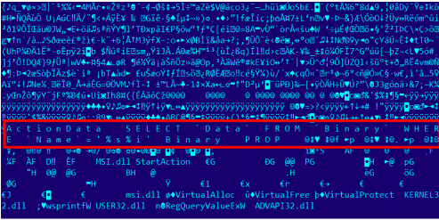 A screenshot of the windows installer files used by Duqu 2.0. Kaspersky explains this to be a "malicious stub" in their technical report. 