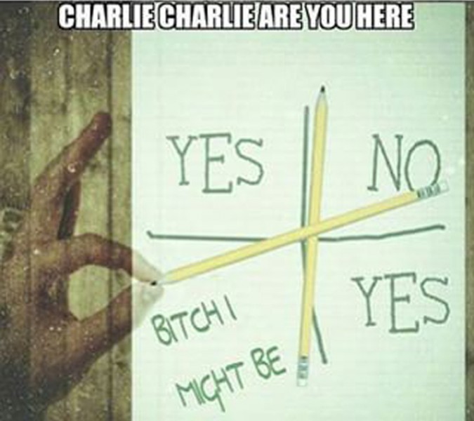 Internet meme about the #CharlieCharlie game.