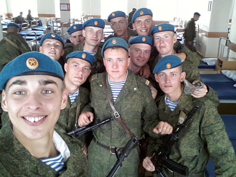 Two of these men died hours after this photo was taken in a Russian barracks that partially collapsed. Photo from Sergei Filatov's social media page, via Elena Rykovtseva. Facebook.