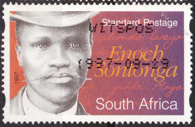 Enoch Sontonga, composer of Nkosi Sikelel' iAfrika (God Bless Africa) on a post stamp - Public Domain