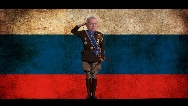 Dmitry Kiselyov declares war on Facebook and Instagram. Image edited by Kevin Rothrock.