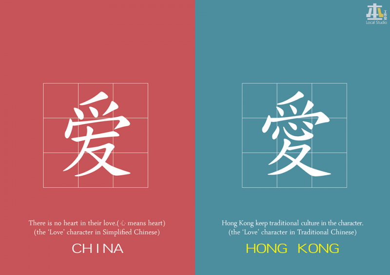 Китайский шрифт: упрощенный и традиционный.