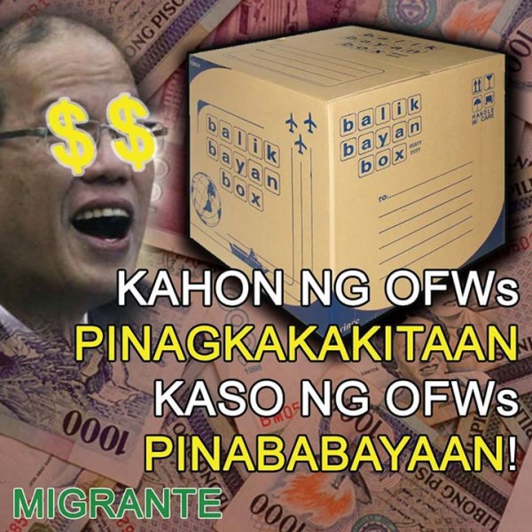 OFW boxes, milked for profit OFW cases, neglected! -Migrante