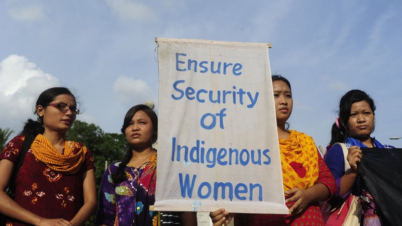 Indigenous women protesting during a rally condemning the recent gang-rape of an indigenous woman. Image by Mohammad Asad. Copyright Demotix (3/6/2015)