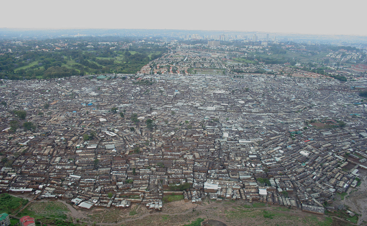 Aerial view of Kibera slum in Nairobi, Kenya. Photo 