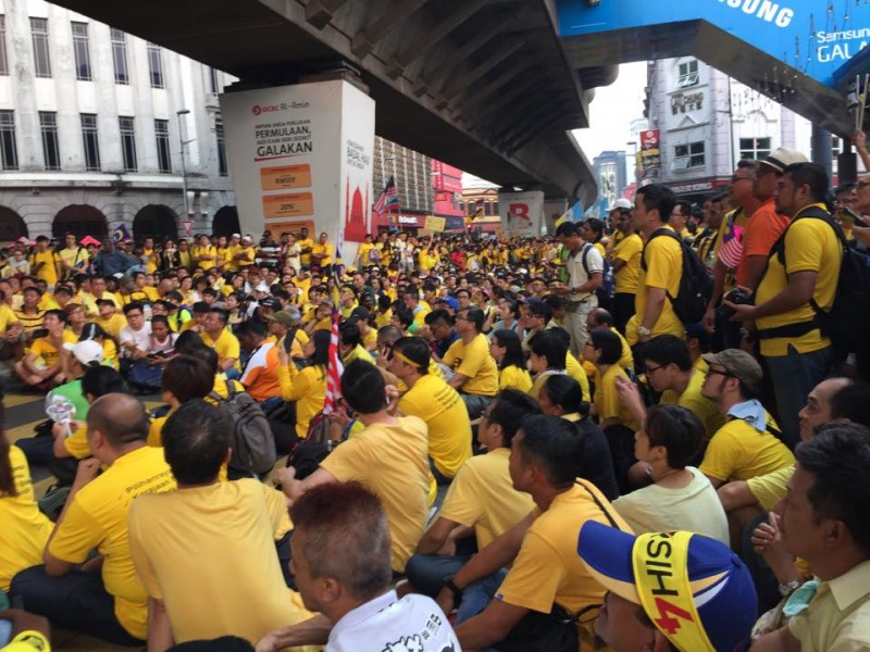 Bersih 4 rally in Kuala Lumpur. Photo from the Facebook page of Bersih 4