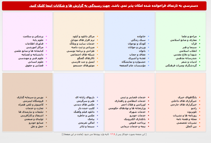 The block page that appears when you try to access globalvoicesonline.org in Iran. Image provided by Frederic Jacobs.