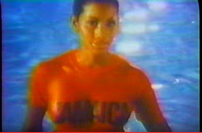 A screen grab from the Jamaica Tourist Board 1972 television commercial, featuring Sintra Arunte-Bronte.