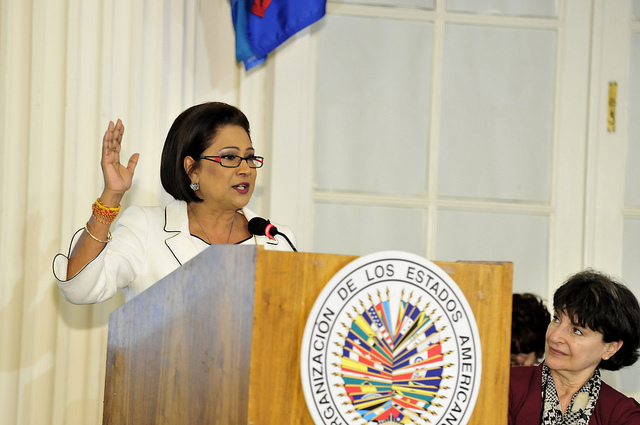 Prime Minister of Trinidad and Tobago, Kamla Persad-Bissessar; photo by Inter-American Commission of Women, used under a CC BY-NC-ND 2.0 license.  