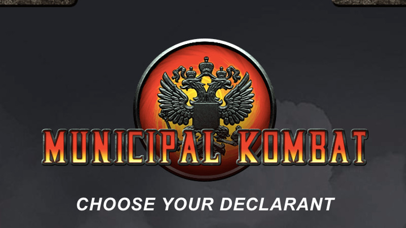 Russian activists pitch an online battle against corrupt local officials, 'Mortal Kombat'-style. Screenshot from mk.team29.org.