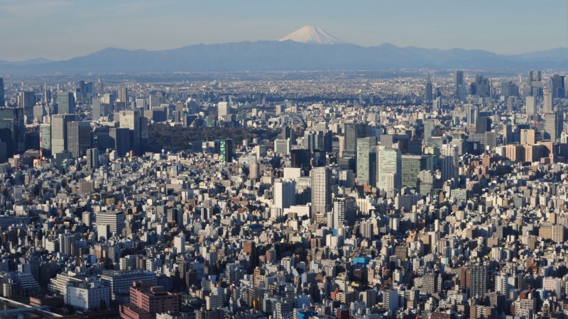 Tokyo Skyline With Mount Fuji.